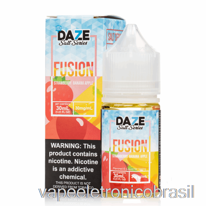 Vape Eletronico Gelado Morango Banana Maçã - 7 Sais De Fusão Daze - 30ml 30mg